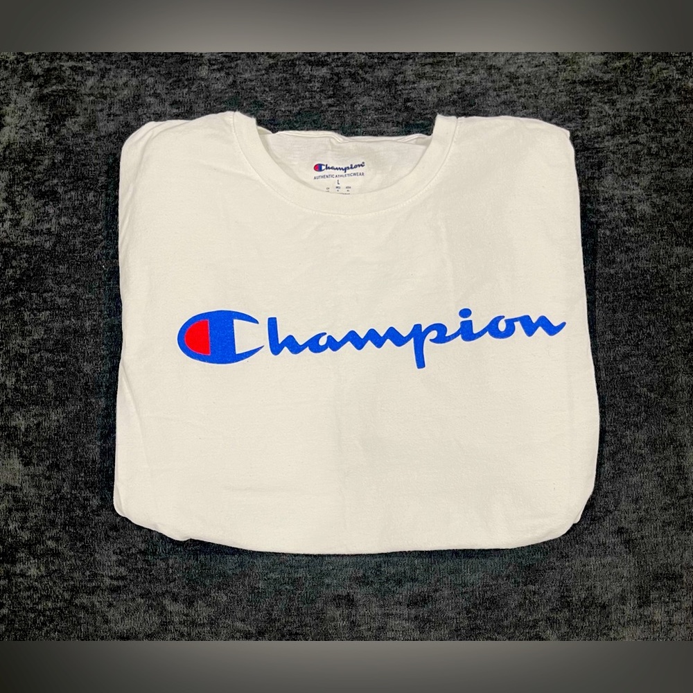 White Authentic Champion Tee